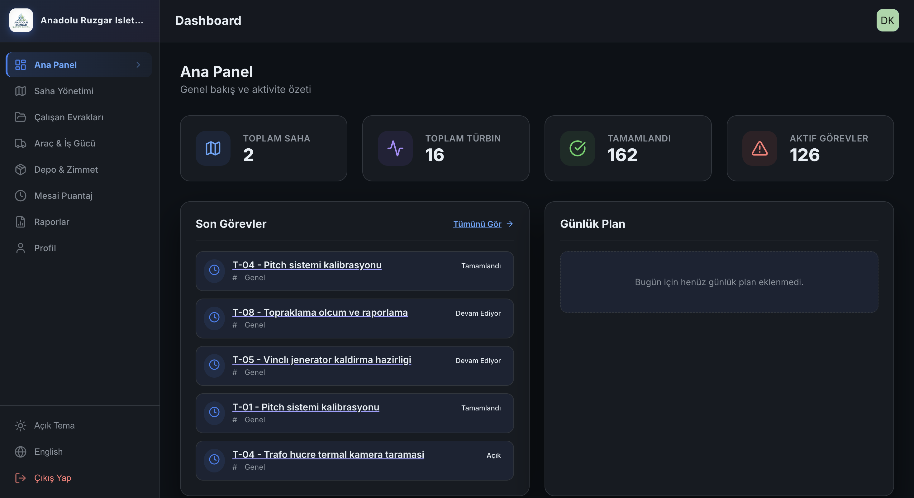 TurbineDoc Web Paneli